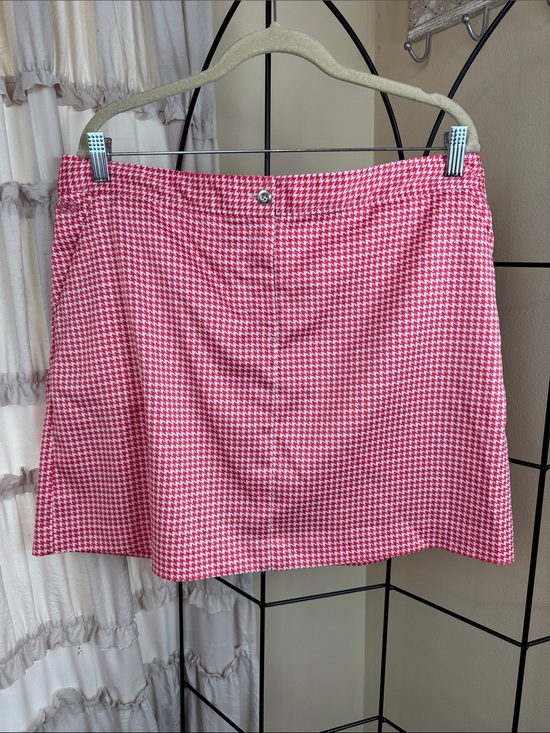 Izod Dresses & Skirts - Izod Golf Women's Pink Houndstooth Stretch Golf Skirt Skort w/ Pockets Size 12
